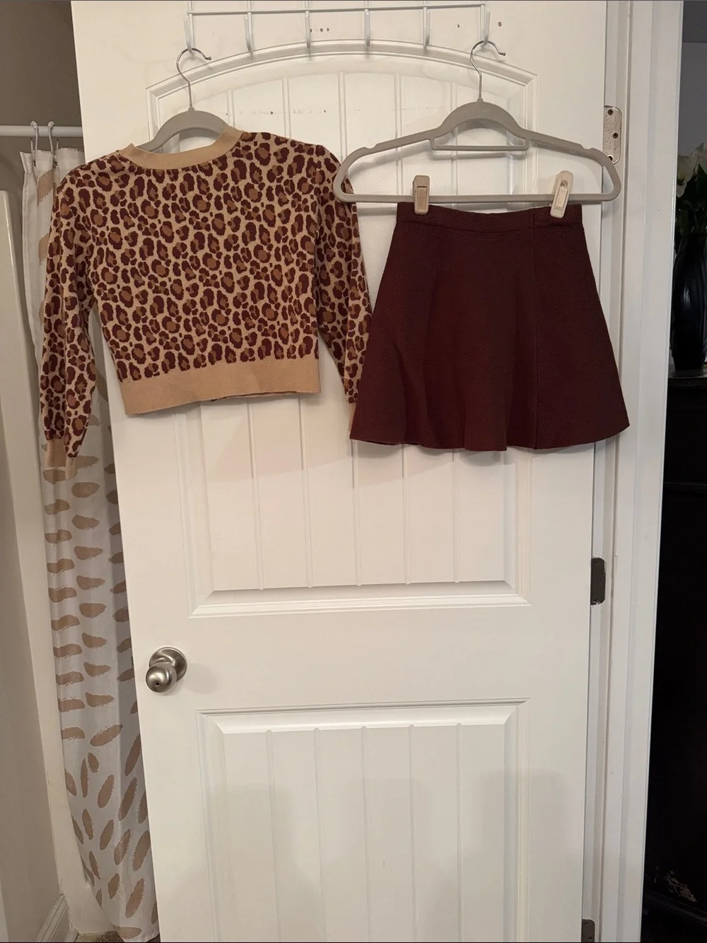 Rachel Zoe Leopard-Pattern Cardigan with Tan Trim